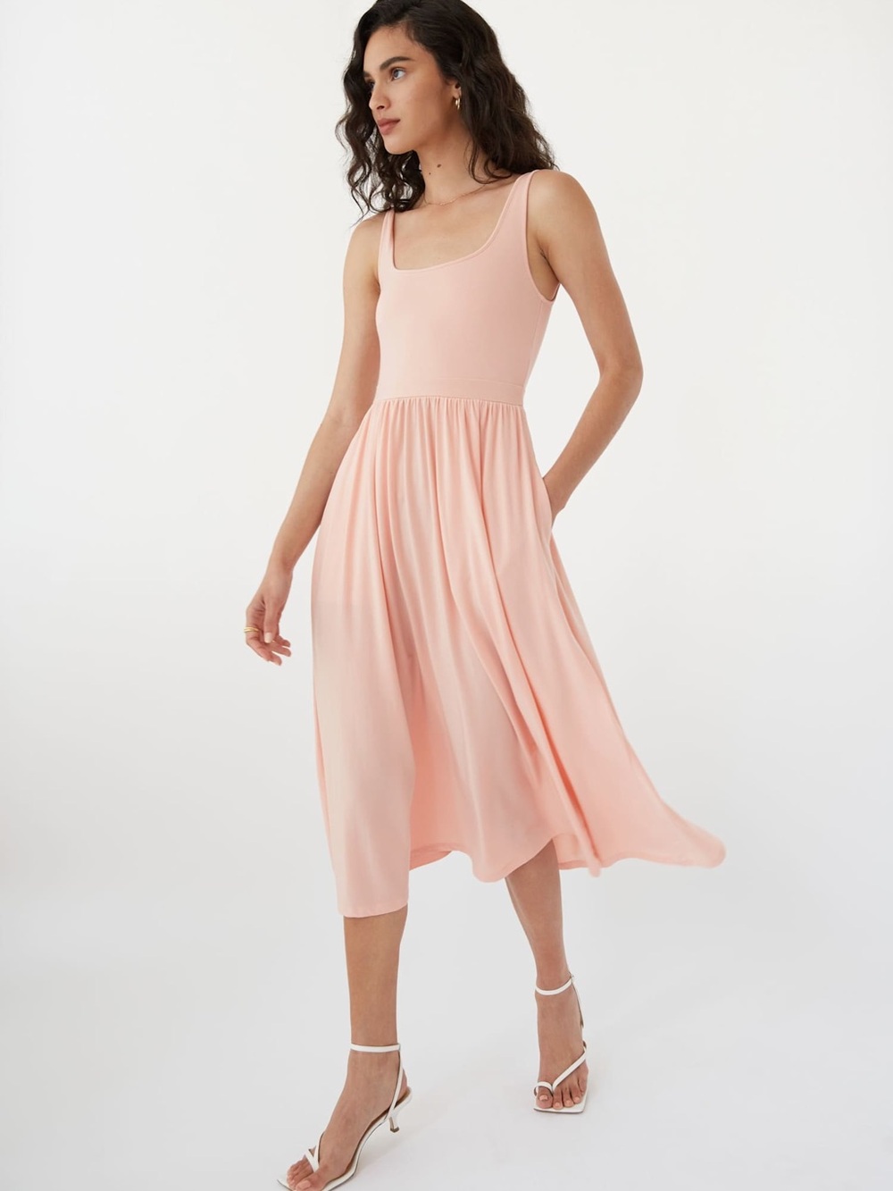 Aritzia Market Midi Dress in Petal Pink